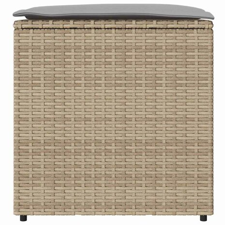 Kussenbox met opslag Beige 50 x 50 x 50 cm poly rattan