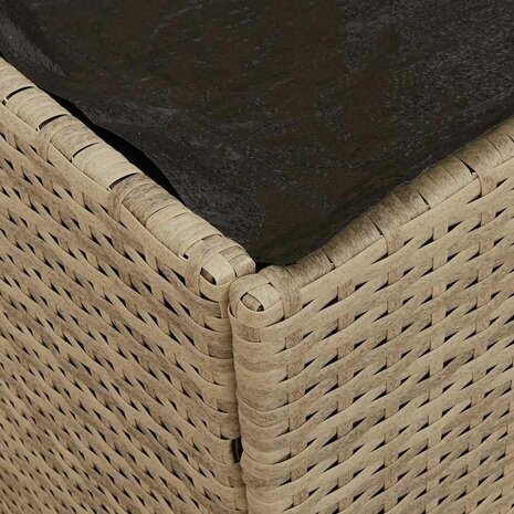 Kussenbox met opslag Beige 50 x 50 x 50 cm poly rattan