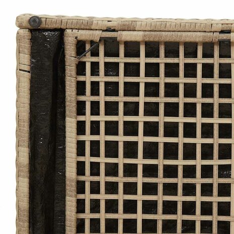 Kussenbox met opslag Beige 50 x 50 x 50 cm poly rattan