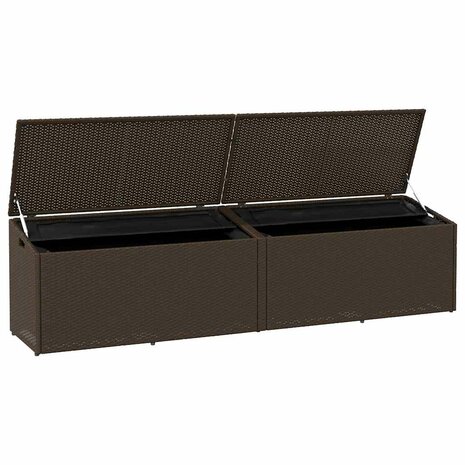 Tuinbox 220x50x58 cm poly rattan bruin