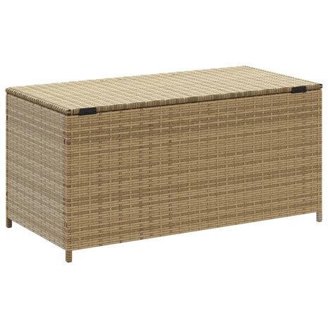 Tuinbox met wielen 190 L poly rattan gemengd beige