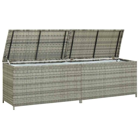 Tuinbox 200x50x60 cm poly rattan grijs