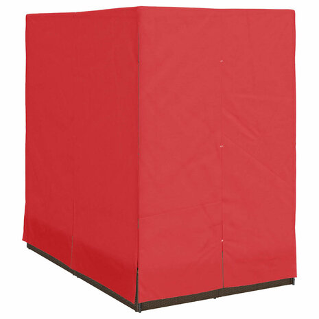 Dubbele Zonnebed met Dak Bruin 205 x 129 x 200 cm PE riet