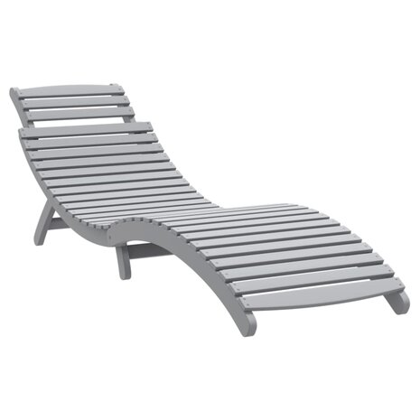 Ligbed 184x55x64 cm massief acaciahout grijs