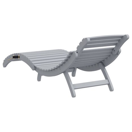 Ligbed 184x55x64 cm massief acaciahout grijs