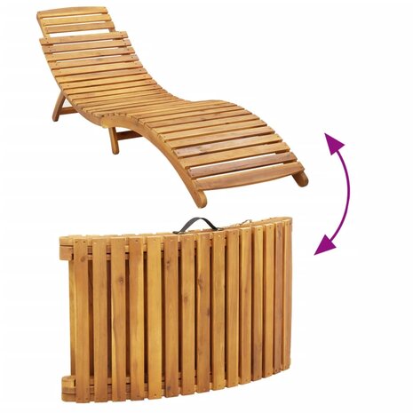 Ligbed met kussen massief acaciahout rood