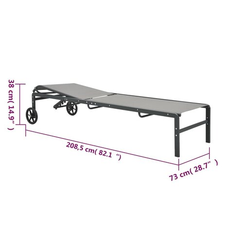 Ligbedden 2 st met tafel textileen en staal