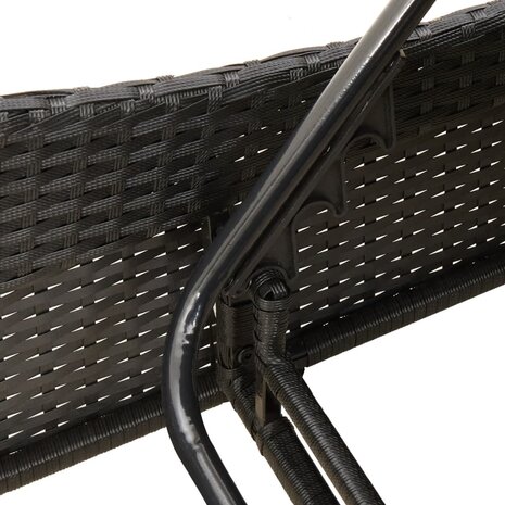 Ligbed met kussen 60x205x73 cm poly rattan zwart