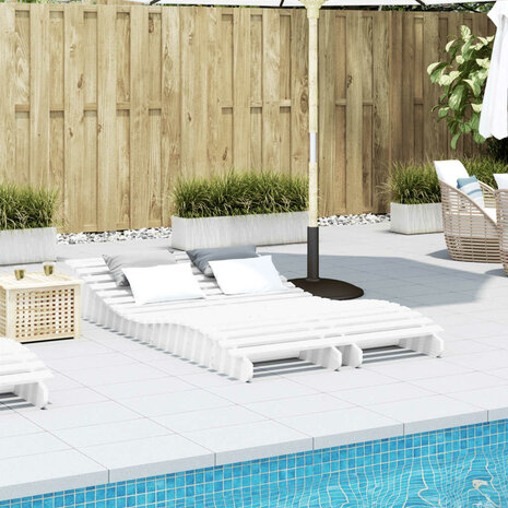Ligbedden 2 st 205x60x31,5 cm massief grenenhout wit