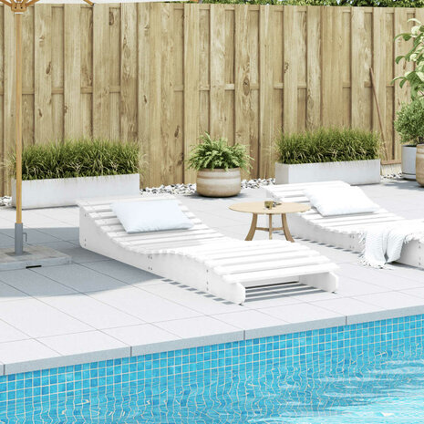 Ligbed 205x70x31,5 cm massief grenenhout wit