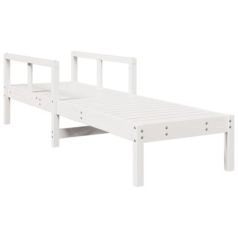 Ligstoel 199,5x62x55 cm massief grenenhout wit