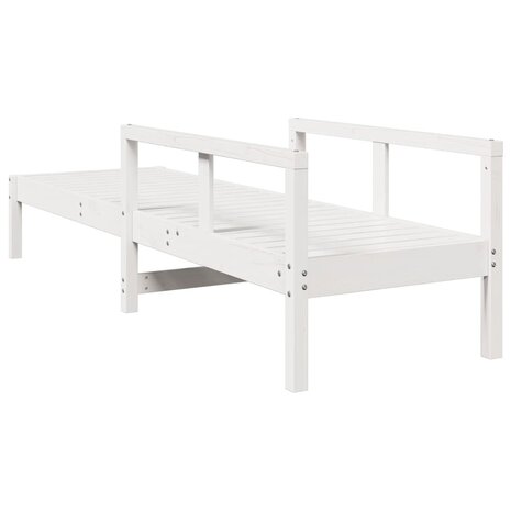 Ligstoel 199,5x62x55 cm massief grenenhout wit
