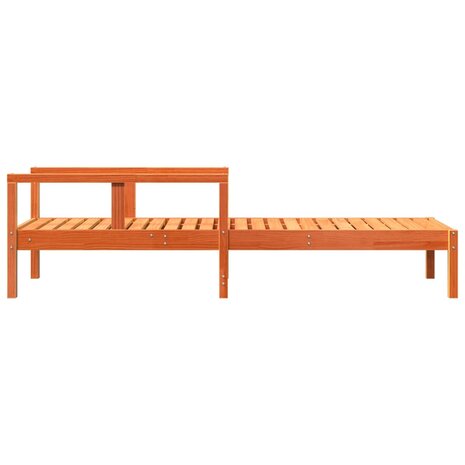 Ligbed 199,5x62x55 cm massief grenenhout wasbruin