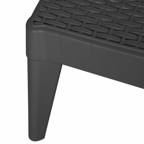 Ligbed 186x60x29 cm polypropeen antracietkleurig