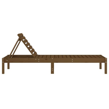 Ligbed 199,5x60x74 cm massief grenenhout bruin