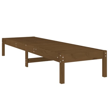 Ligbed 199,5x60x74 cm massief grenenhout bruin