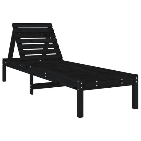 Ligbedden 2 st 199,5x60x74 cm massief grenenhout zwart