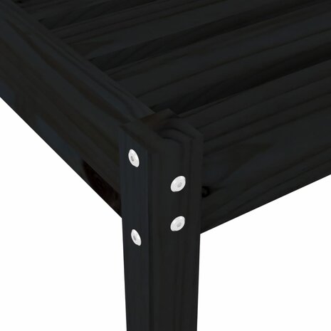 Ligbedden 2 st 199,5x60x74 cm massief grenenhout zwart