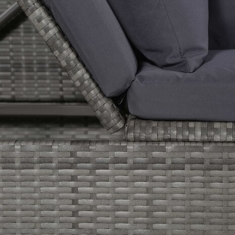 Tuinbed 200x60 cm poly rattan grijs