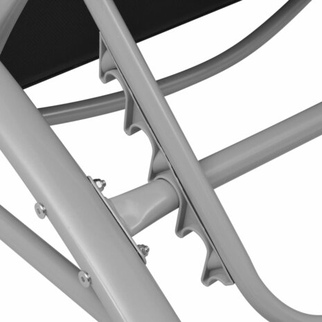 Ligbedden met tafel aluminium zwart