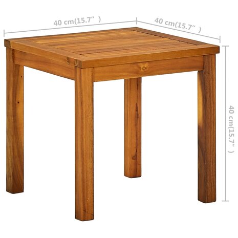 Ligbed met tafel massief acaciahout en textileen