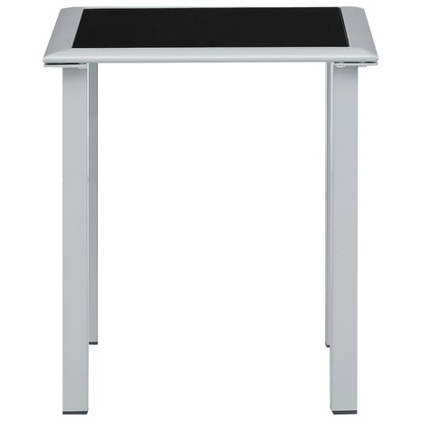 Ligbedden 2 st met tafel aluminium zwart