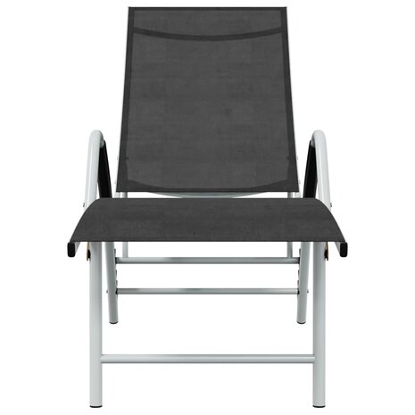 Ligbed textileen en aluminium zwart