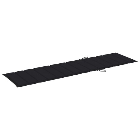 Ligbedden 2 st met tafel en kussens massief teakhout