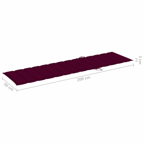 Ligbed met tafel en kussen massief teakhout