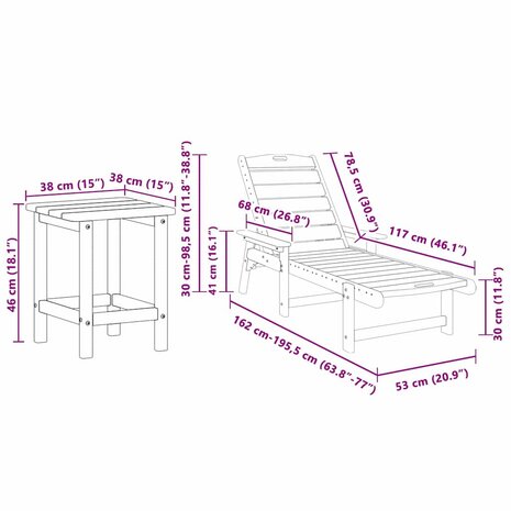 Tuin Lounge Meubels 3 pcs Marineblauw 38 x 38 x 46cm Polyetheen
