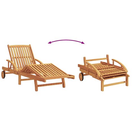 Ligstoel 2-persoon 3 pcs Rood 40 x 40 x 40cm Massief acaciahout