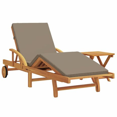 Ligstoel 2 pcs Taupe 40 x 40 x 40cm Massief acaciahout