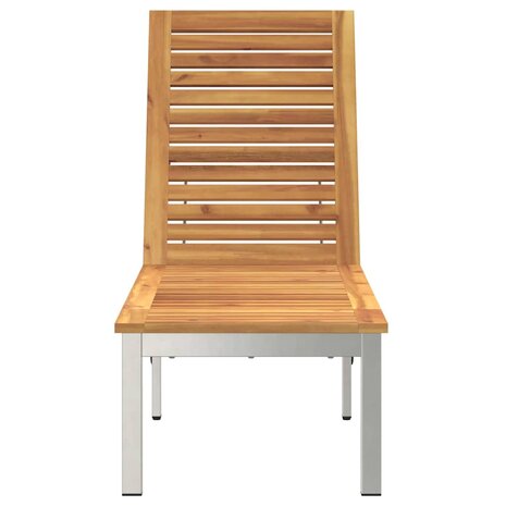 Ligstoel 1-persoon Bruin 207 x 58 x 35cm Massief acaciahout