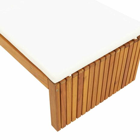 Ligstoel met kussen Bruin 200 x 55 x 94cm Massief acaciahout