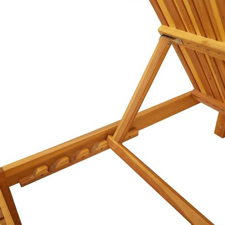 Ligstoel met kussen Bruin 200 x 55 x 94cm Massief acaciahout