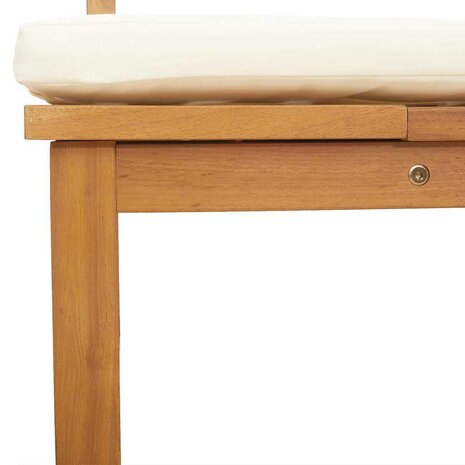 Ligstoel met kussen Bruin 200 x 57 x 75cm Massief acaciahout
