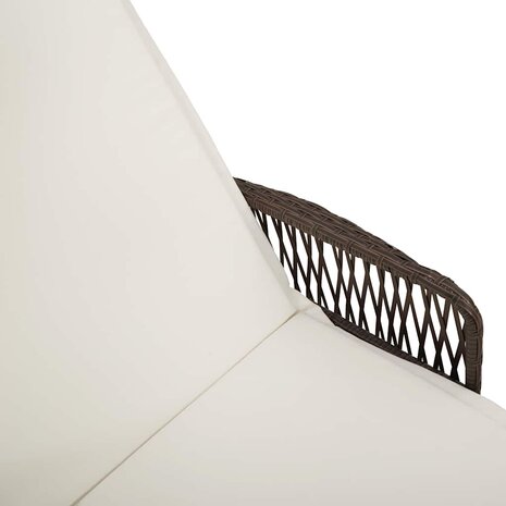 Ligbed met kussen 1-persoon Bruin 157 x 55 x 92cm poly rattan
