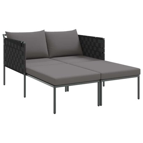Ligstoel met kussen Antraciet 115 x 153 x 69.5cm Staal