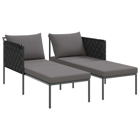 Ligstoel met kussen Antraciet 115 x 153 x 69.5cm Staal