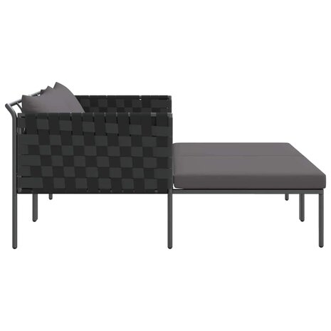 Ligstoel met kussen Antraciet 115 x 153 x 69.5cm Staal