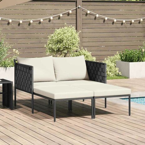 Ligstoel met kussen Antraciet 115 x 153 x 69.5cm Staal