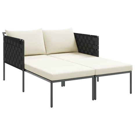 Ligstoel met kussen Antraciet 115 x 153 x 69.5cm Staal