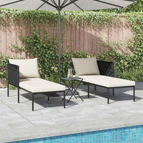 Ligstoel met kussen Antraciet 115 x 153 x 69.5cm Staal