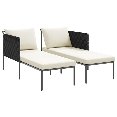 Ligstoel met kussen Antraciet 115 x 153 x 69.5cm Staal