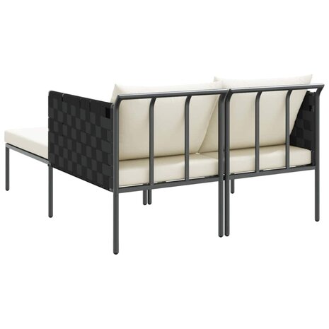 Ligstoel met kussen Antraciet 115 x 153 x 69.5cm Staal