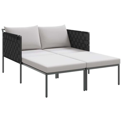 Ligstoel met kussen Antraciet 115 x 153 x 69.5cm Staal