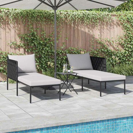 Ligstoel met kussen Antraciet 115 x 153 x 69.5cm Staal