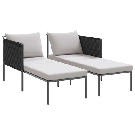 Ligstoel met kussen Antraciet 115 x 153 x 69.5cm Staal