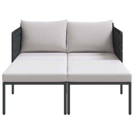 Ligstoel met kussen Antraciet 115 x 153 x 69.5cm Staal