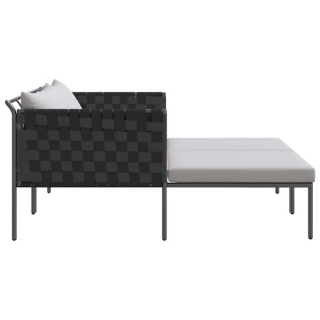 Ligstoel met kussen Antraciet 115 x 153 x 69.5cm Staal